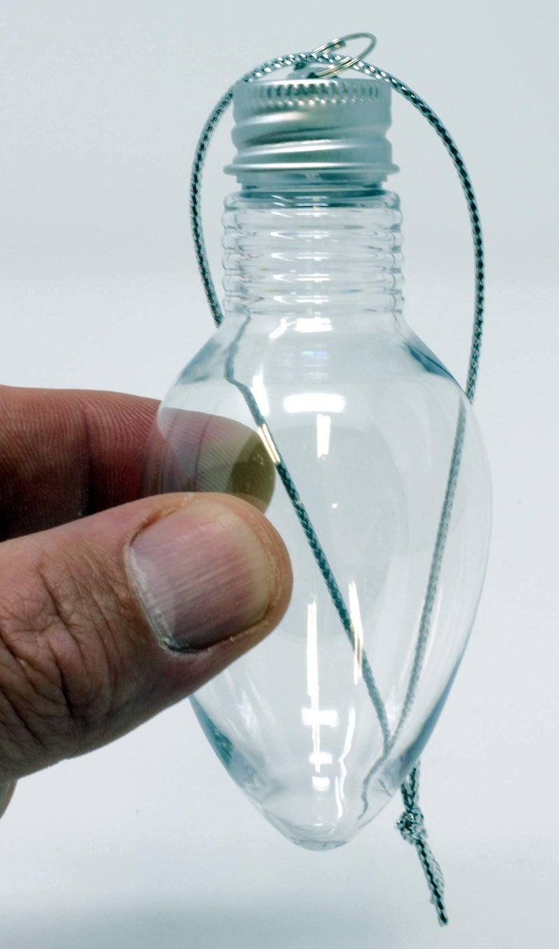 Creative Hobbies 4 Inch Fillable Christmas Ornaments, Light Bulb Ornaments Clear Plastic Fillable, Clear Craft Ornaments, Great for Candy - Pack of 24 - Image 4